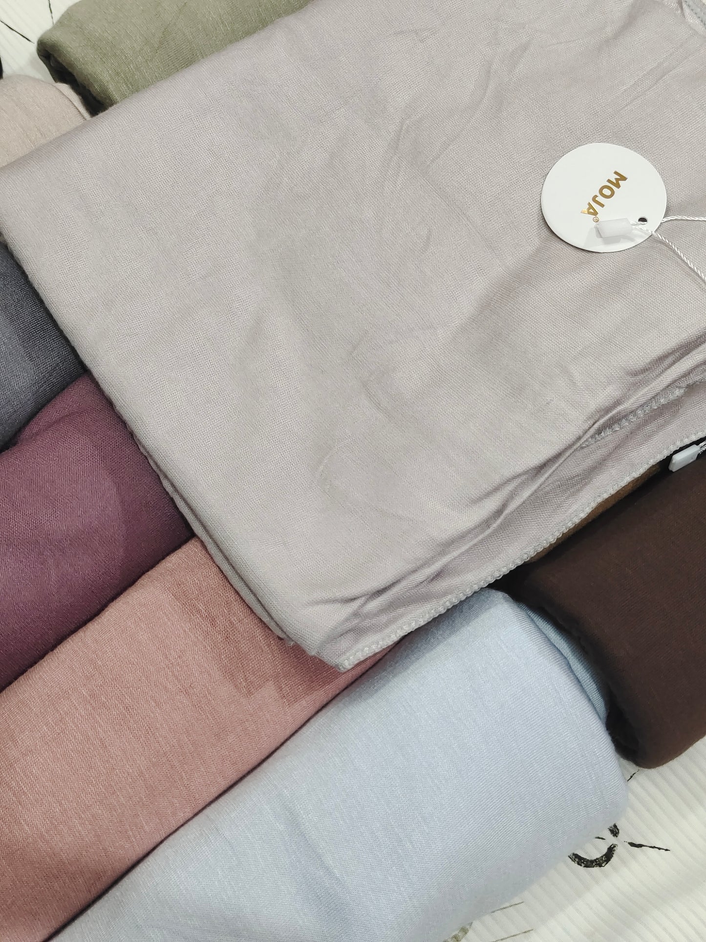 MOJA Turkey Jersey Hijab – Pearl Grey | 186 × 75 cm (1.86 m)