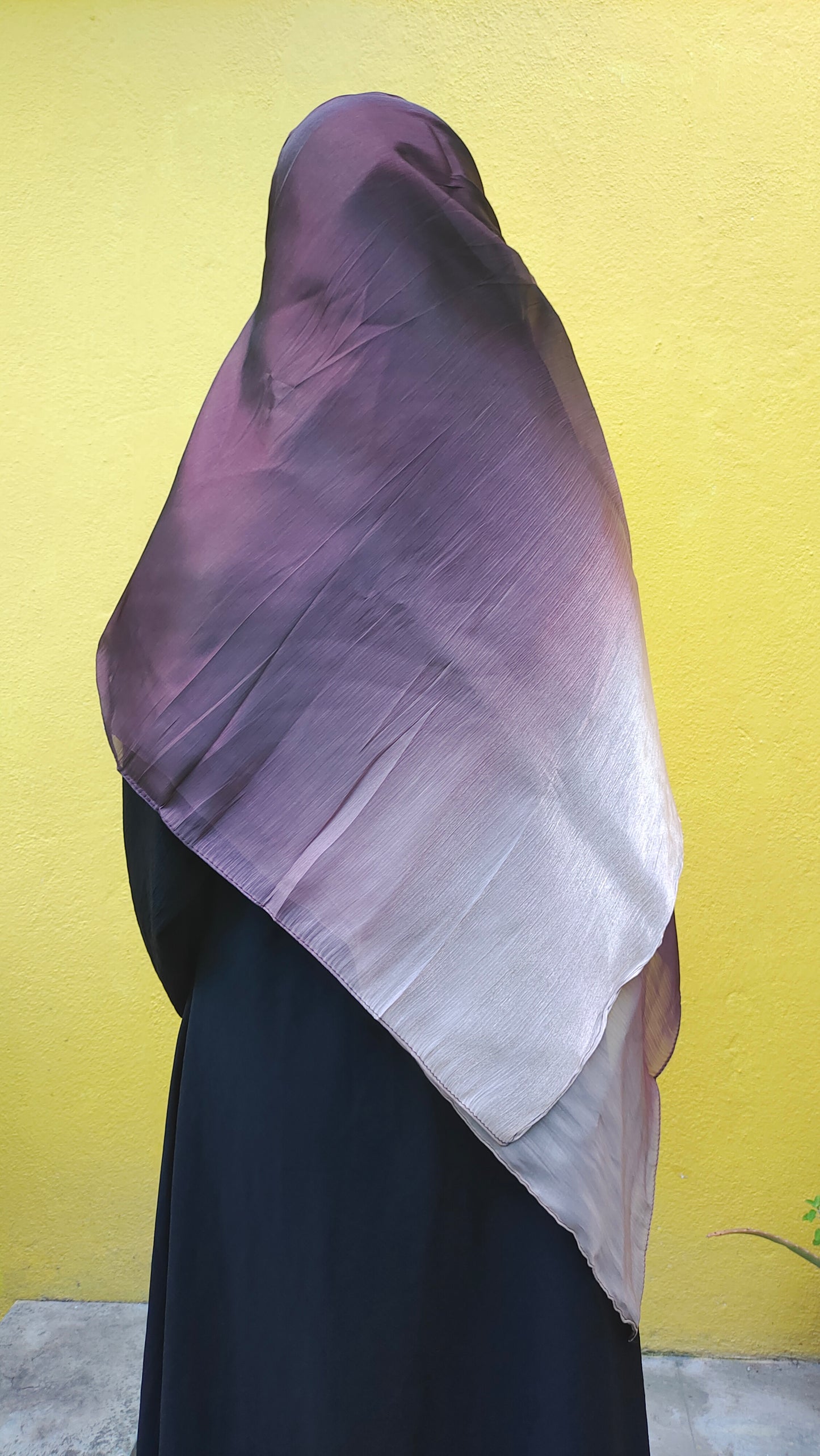 Organza Ombre Hijab – Plum | Lightweight, Elegant & Flowy