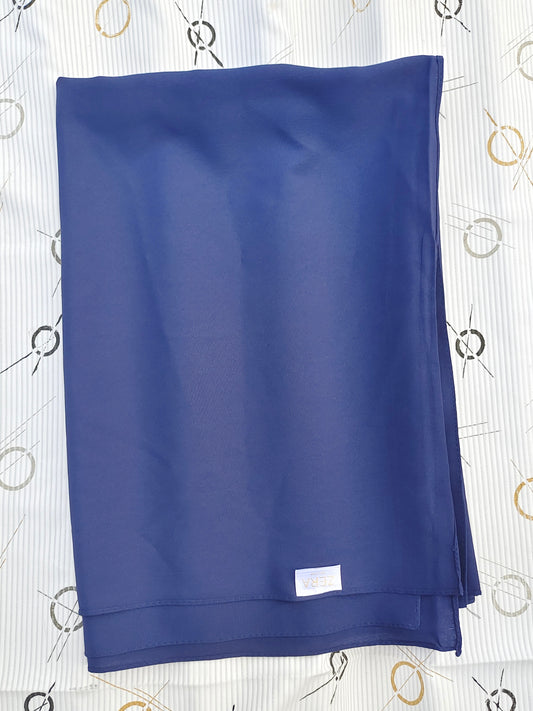 Zera Stretch Cotton Hijab – Navy Blue (2m)