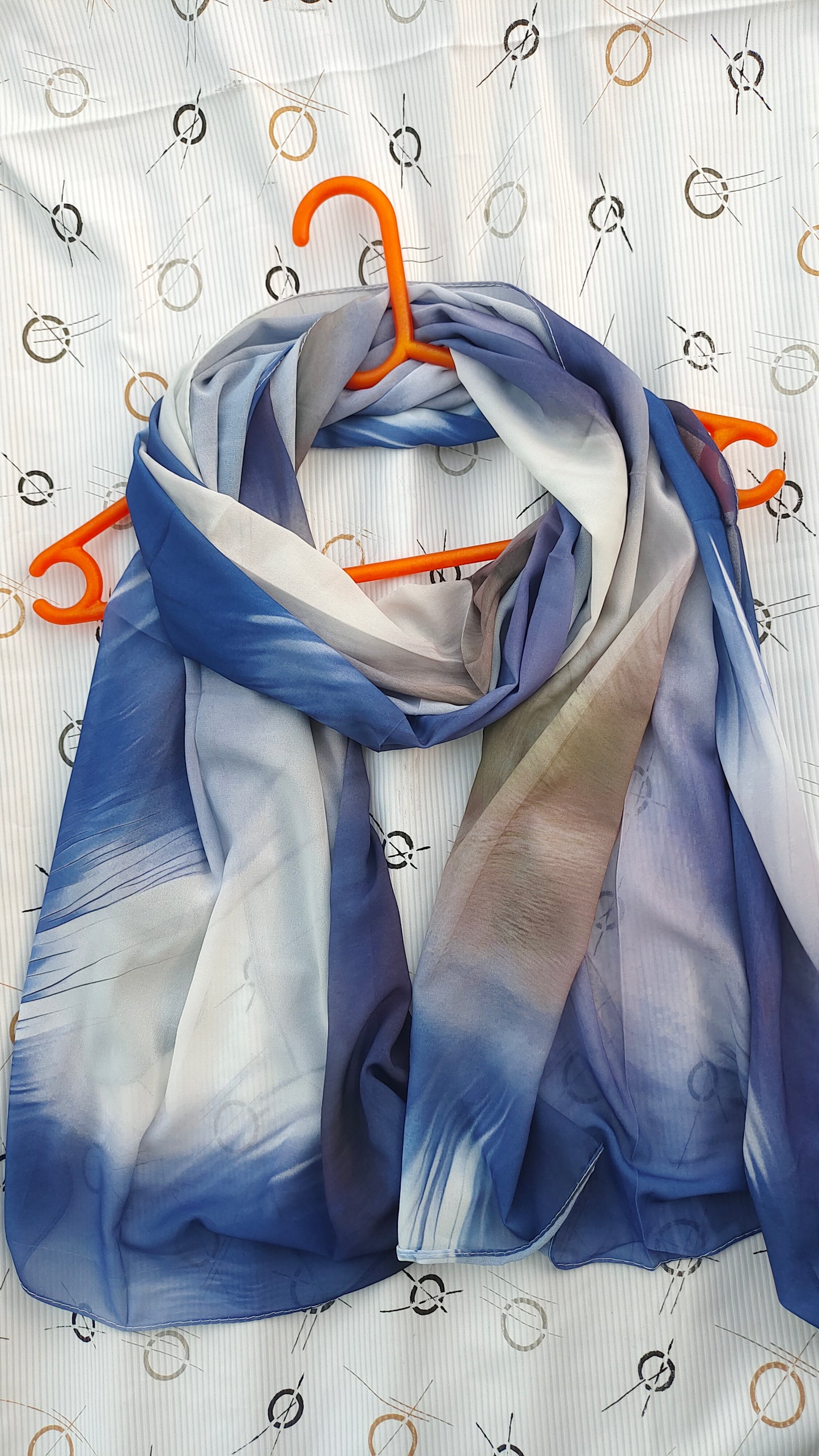 Midnight Blue - Malaysian Printed Heavy Chiffon Hijab (2m)