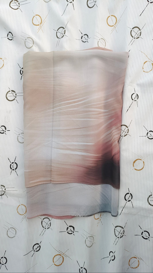 Peach Nude – Malaysian Printed Heavy Chiffon Hijab (2m)