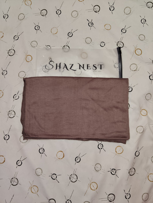 Moja Turkey Jersey Hijab – Mocha Brown | 186 × 75 cm (1.86 m)