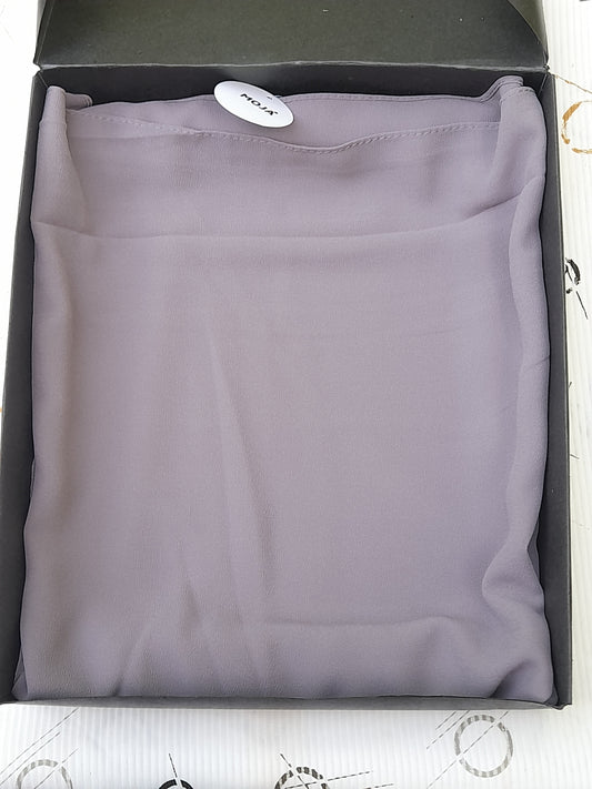 Moja Georgette/Chiffon Hijab – Fossil Grey| Lightweight, Flowing & Elegant