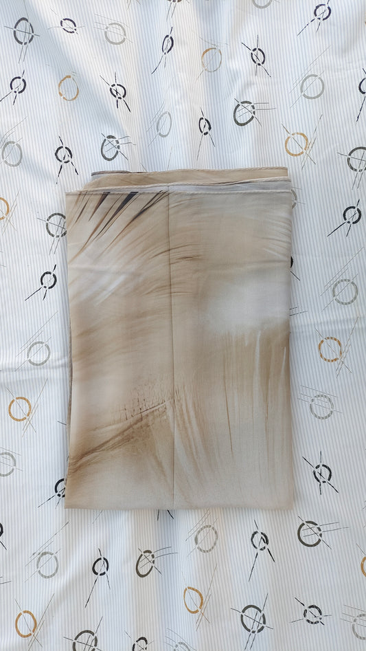 Sand Beige – Malaysian Printed Heavy Chiffon Hijab (2m)