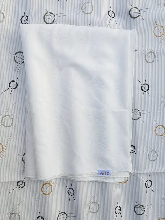Zera Stretch Cotton Hijab – Pure White (2m)