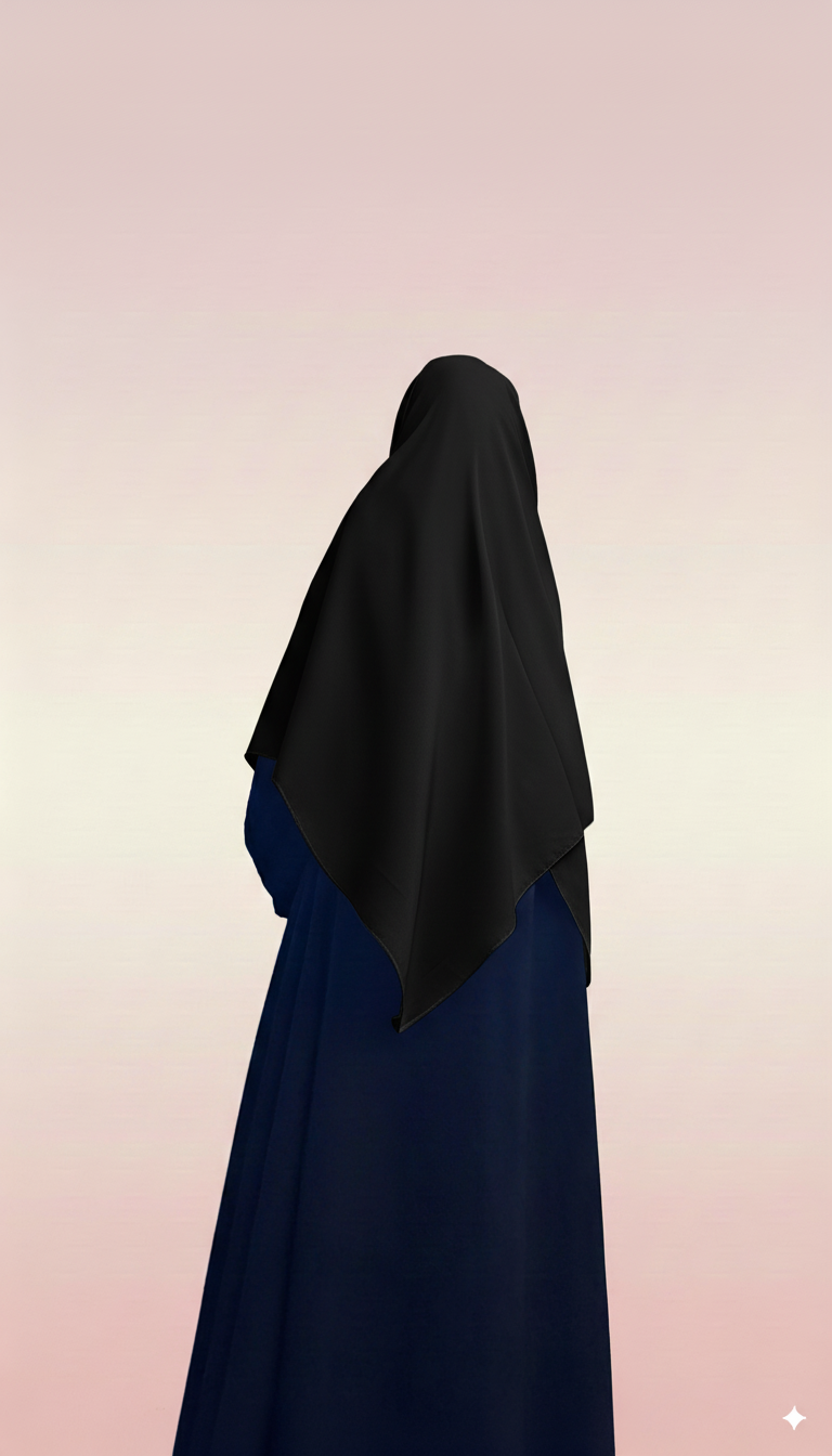Moja Matte Satin Hijab – Jet Black (2m)