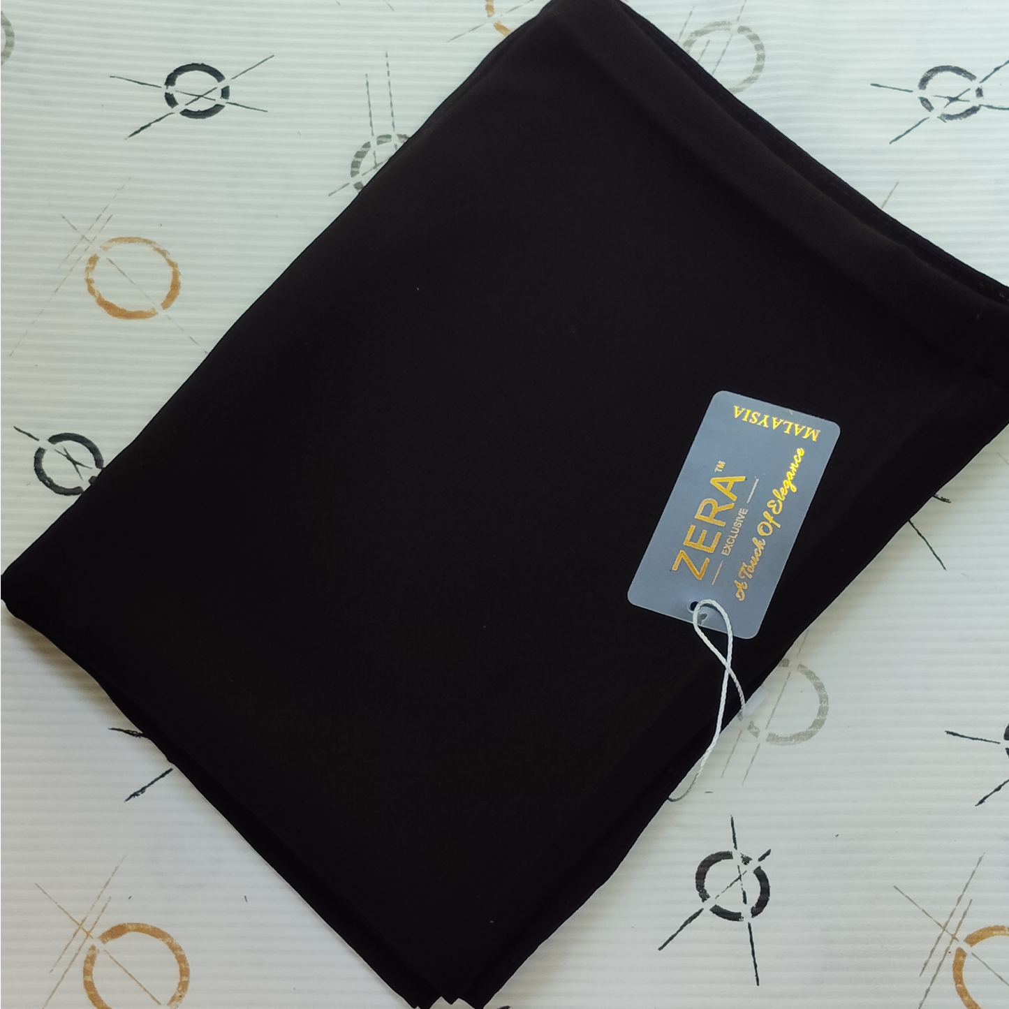 ZERA Malaysian Heavy Chiffon Hijab – Triple Black (2.1 Meter Big Size)