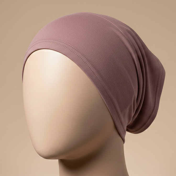 Premium Stretch Tube Hijab Cap – Free Size | Dusty Mauve