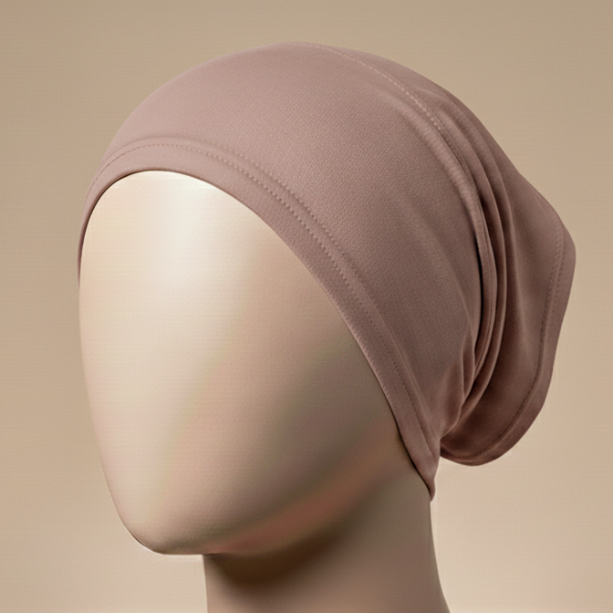 Premium Stretch Tube Hijab Cap – Free Size | Rose Mauve