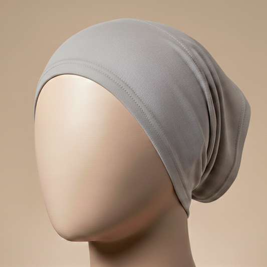 Premium Stretch Tube Hijab Cap – Free Size | Cool Grey