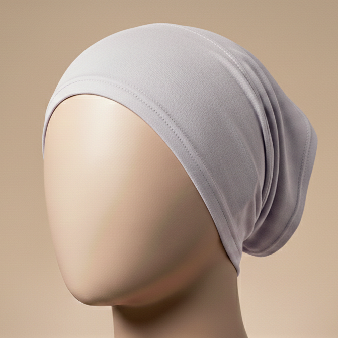Premium Stretch Tube Hijab Cap – Free Size | Light Lavender Grey