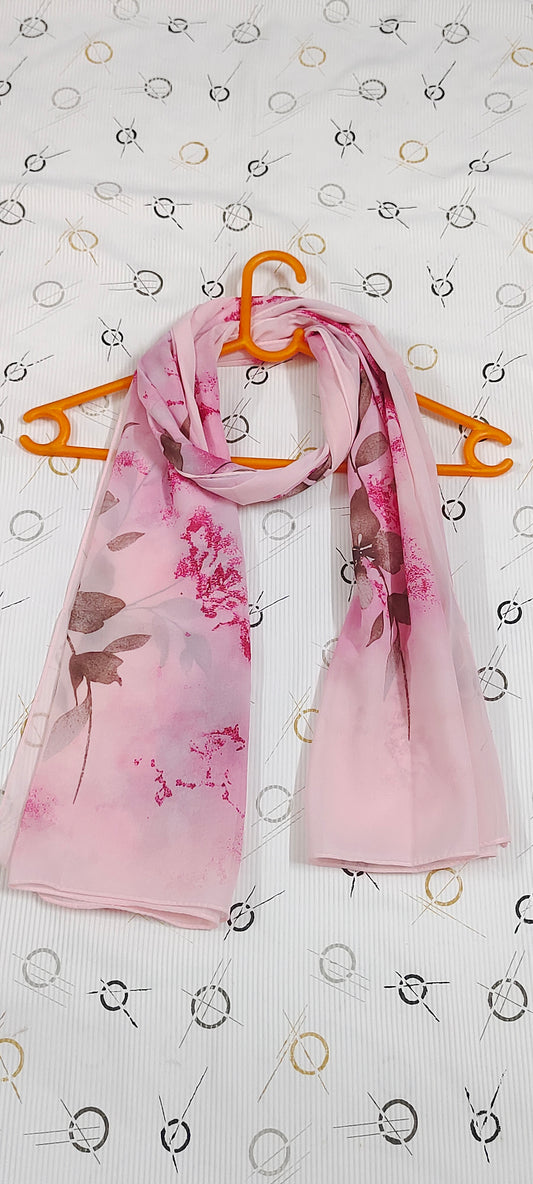 Heavy Chiffon Pashmina – Blush Rose Bloom