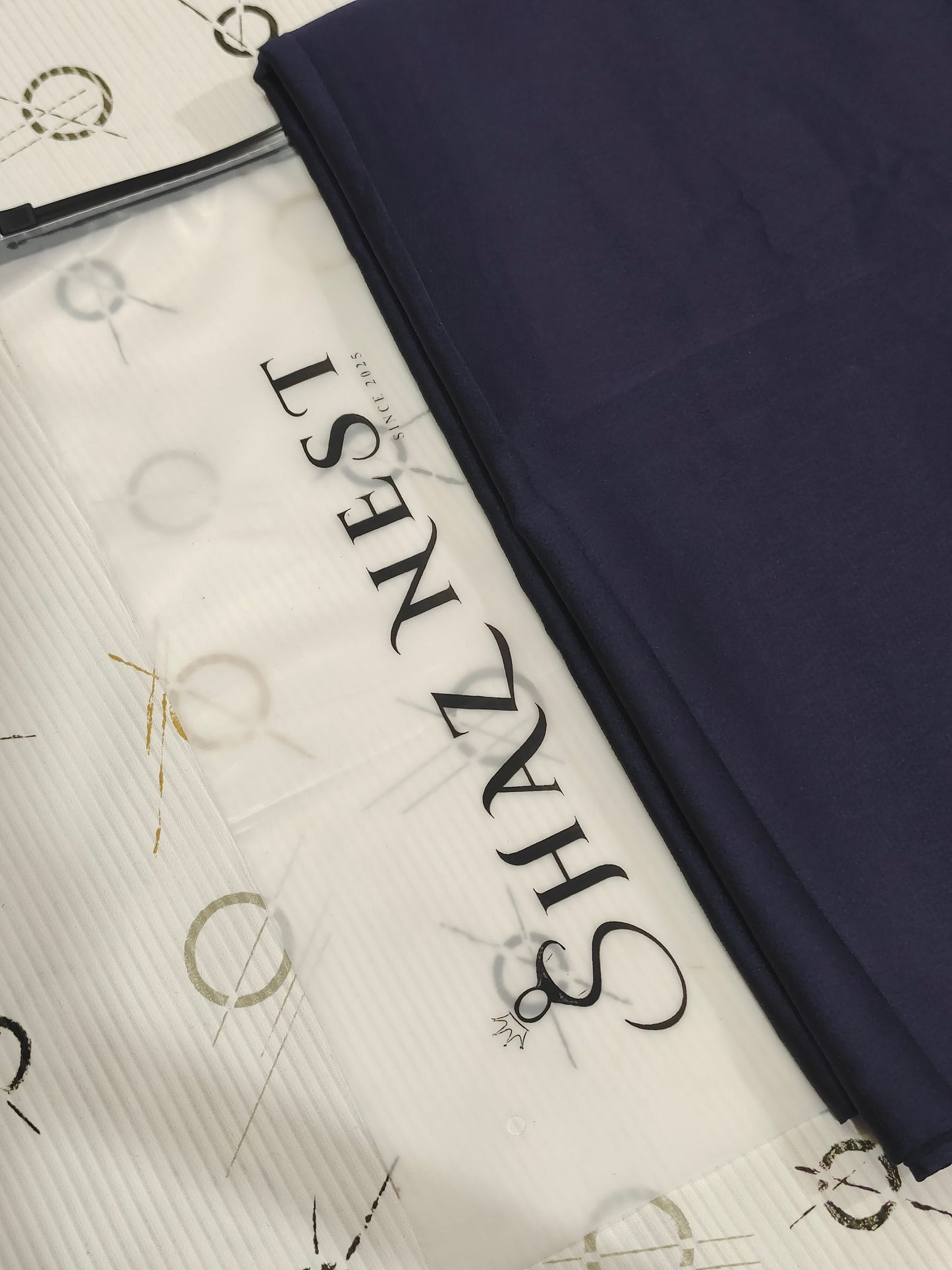 🛍️ Bubble Satin Hijab – Slate Navy | Soft Gloss Elegant Drape (Regular Size)