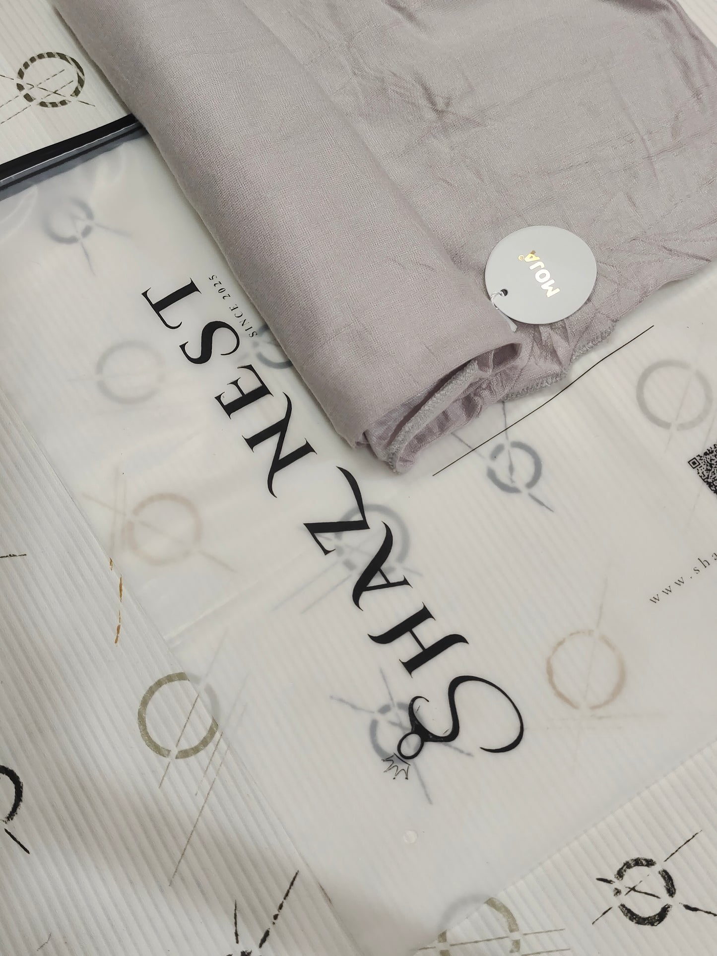 MOJA Turkey Jersey Hijab – Pearl Grey | 186 × 75 cm (1.86 m)