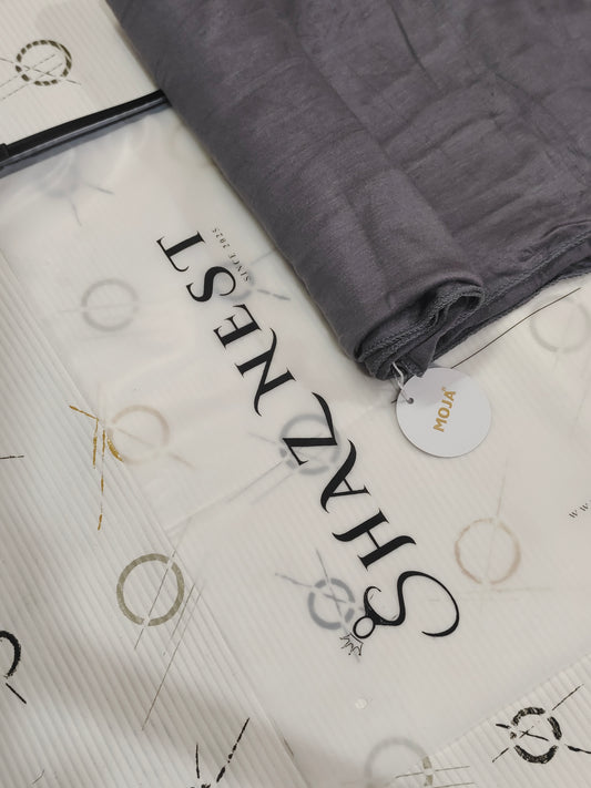 MOJA Turkey Jersey Hijab – Steel Grey | 186 × 75 cm (1.86 m)