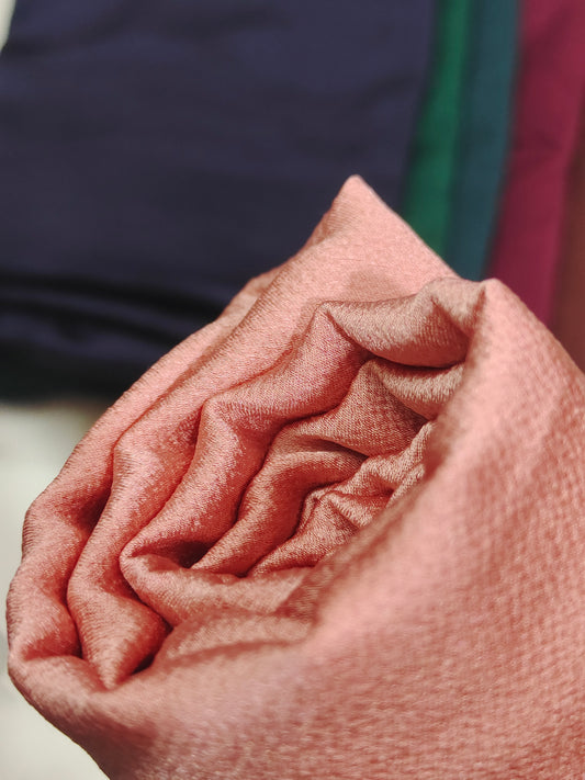 🛍️ Bubble Satin Hijab – Soft Blush Nude | Soft Gloss Elegant Drape (Regular Size)