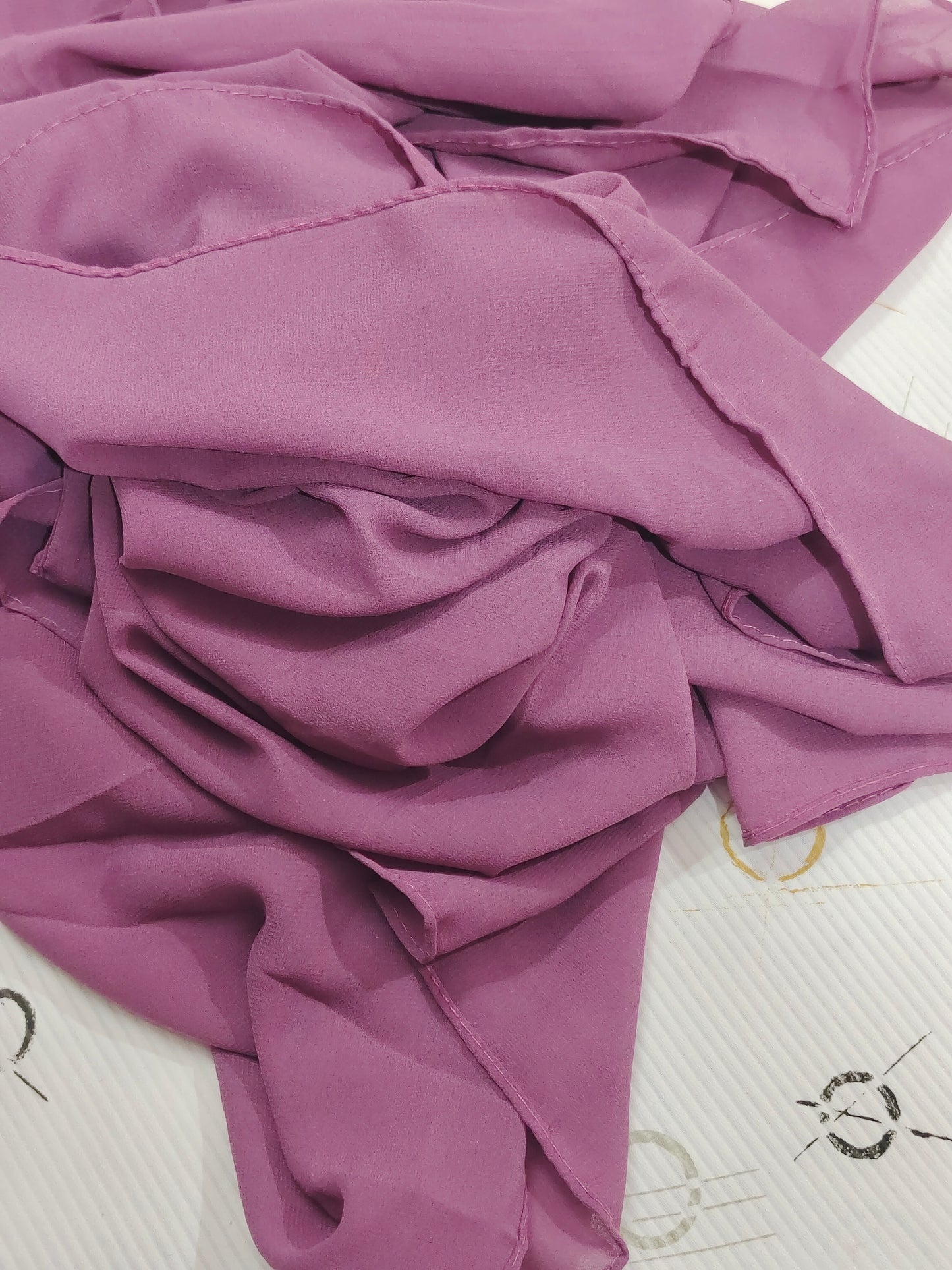 Premium Regular Heavy Chiffon ~ Dusty Rosewood Mauve | Lightweight