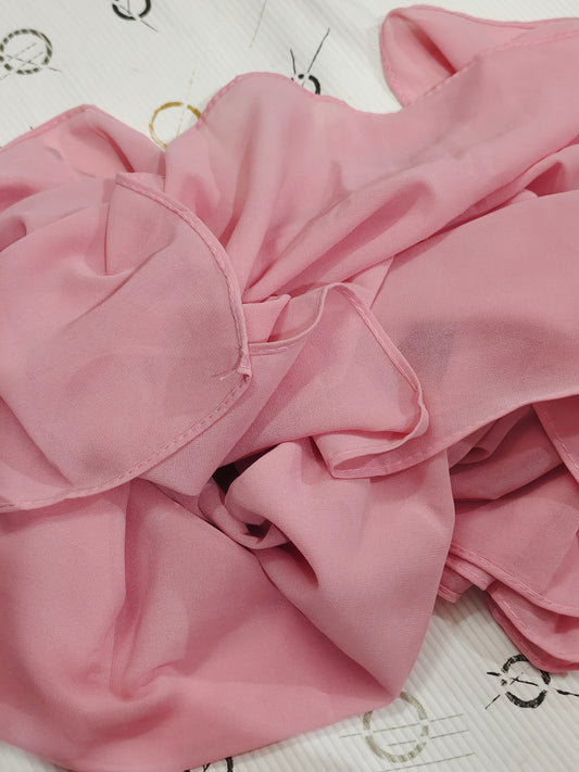 Premium Regular Heavy Chiffon ~ Blush Petal Pink | Lightweight