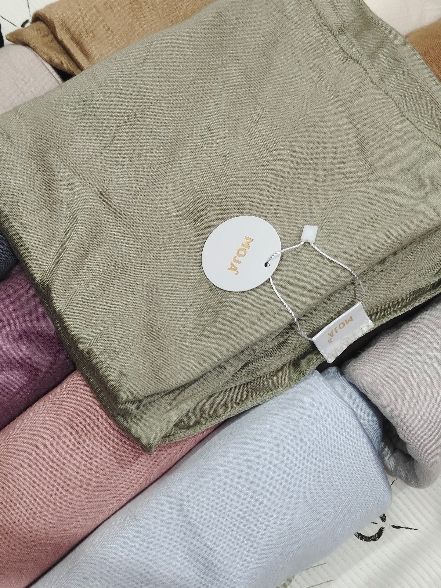 MOJA Turkey Jersey Hijab – Sage Green | 186 × 75 cm (1.86 m)