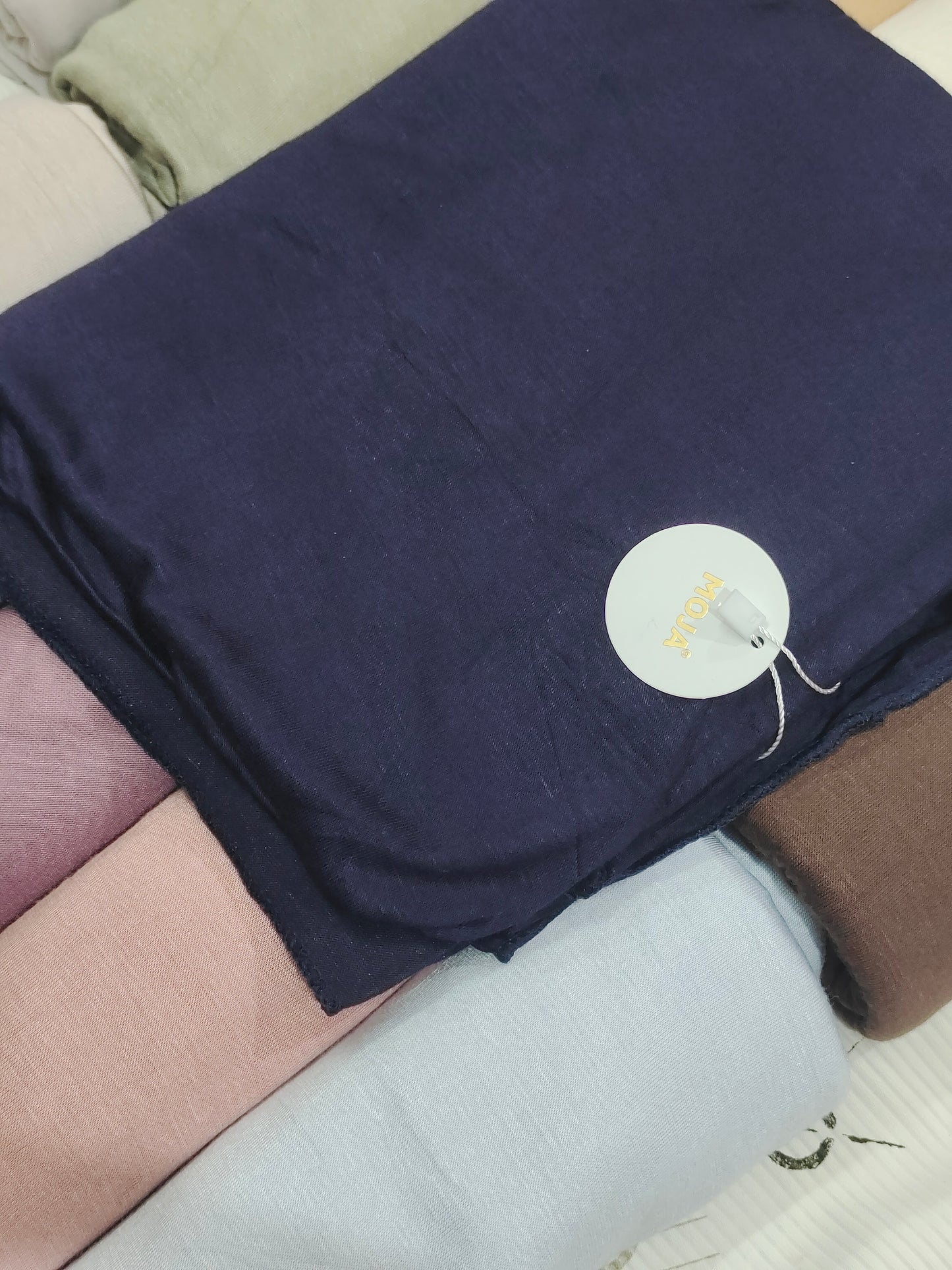 MOJA Turkey Jersey Hijab – Deep Navy | 186 × 75 cm (1.86 m)