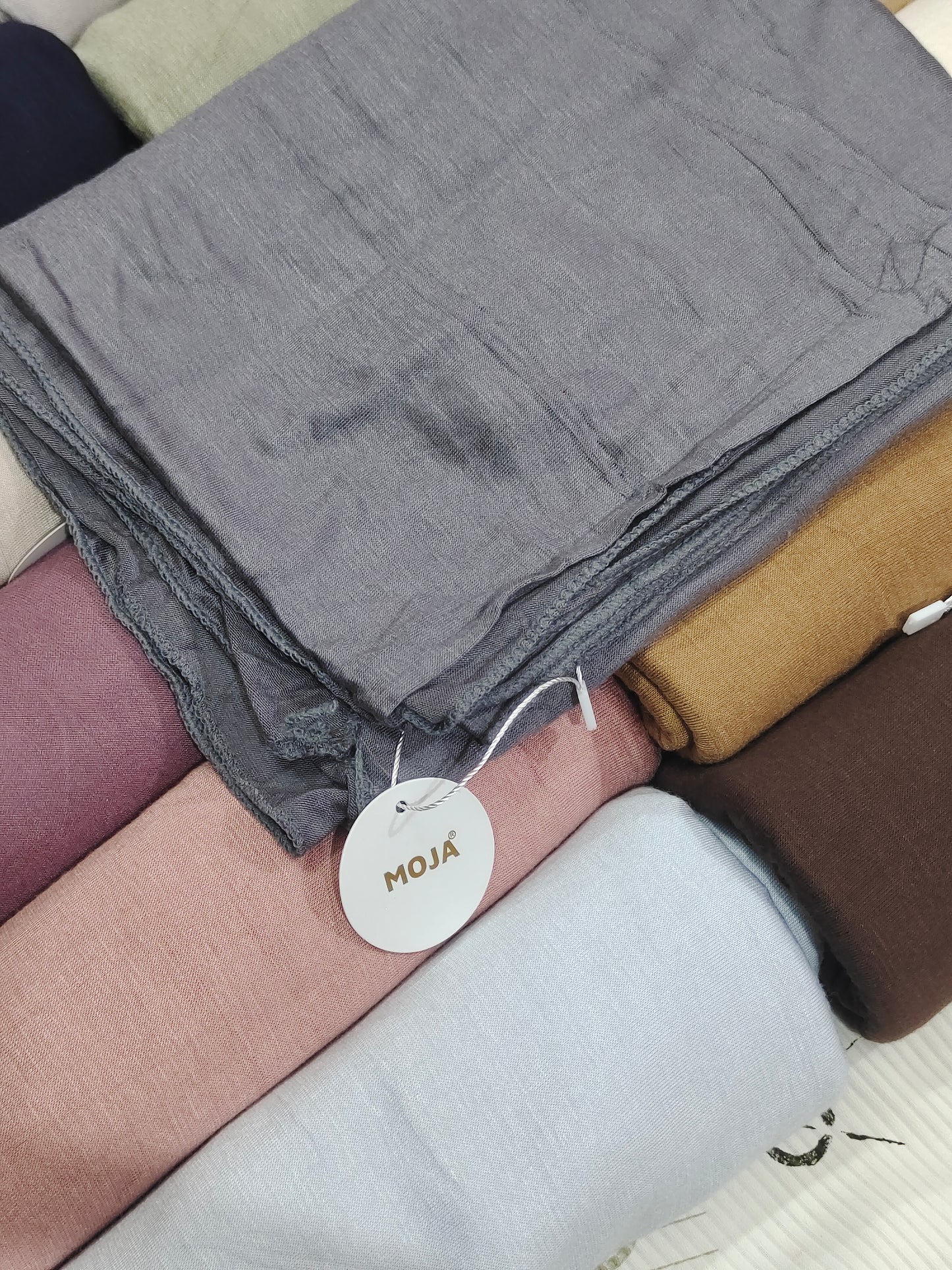 MOJA Turkey Jersey Hijab – Steel Grey | 186 × 75 cm (1.86 m)