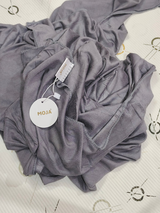 MOJA Turkey Jersey Hijab – Steel Grey | 186 × 75 cm (1.86 m)