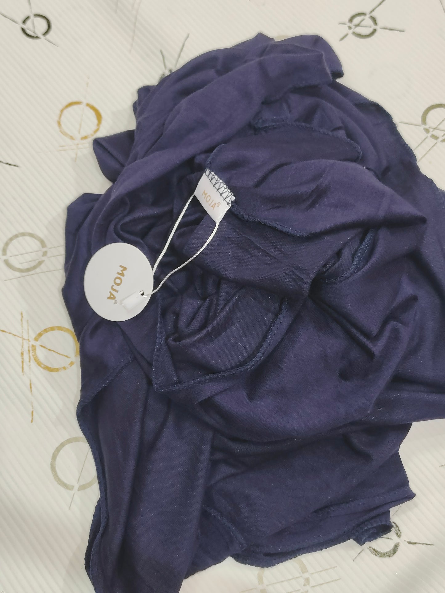 MOJA Turkey Jersey Hijab – Deep Navy | 186 × 75 cm (1.86 m)