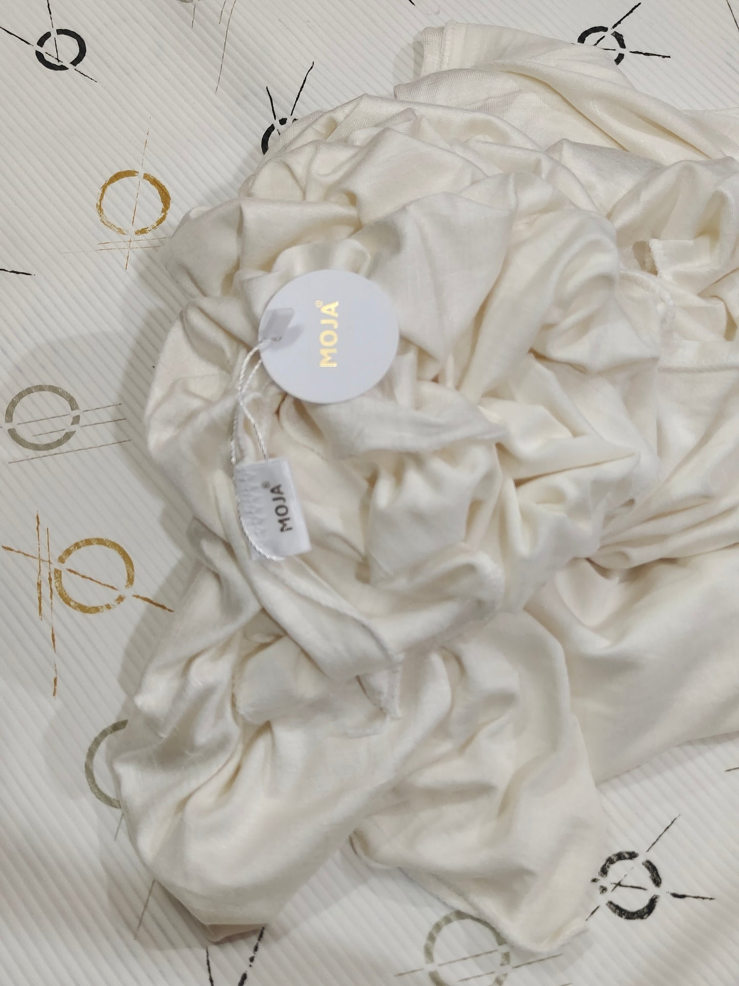 MOJA Turkey Jersey Hijab – Ivory Cream | 186 × 75 cm (1.86 m)