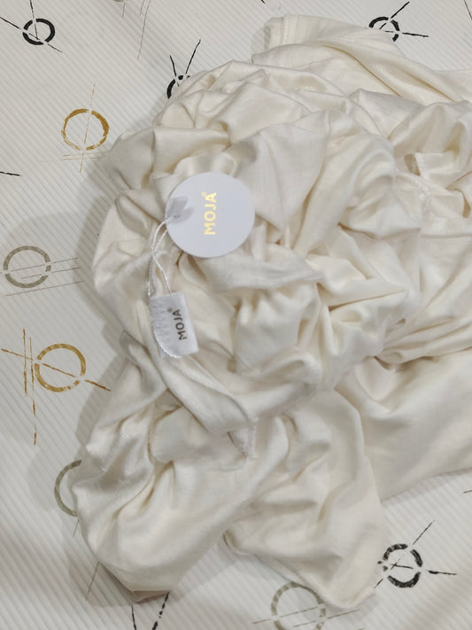 MOJA Turkey Jersey Hijab – Ivory Cream | 186 × 75 cm (1.86 m)