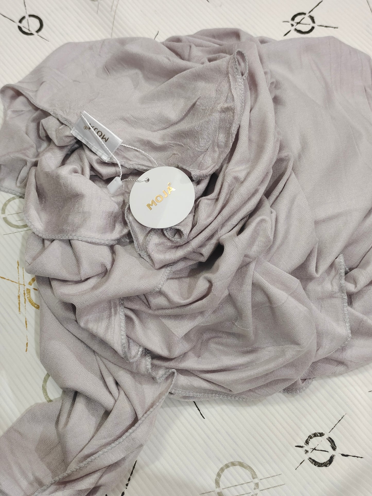 MOJA Turkey Jersey Hijab – Pearl Grey | 186 × 75 cm (1.86 m)