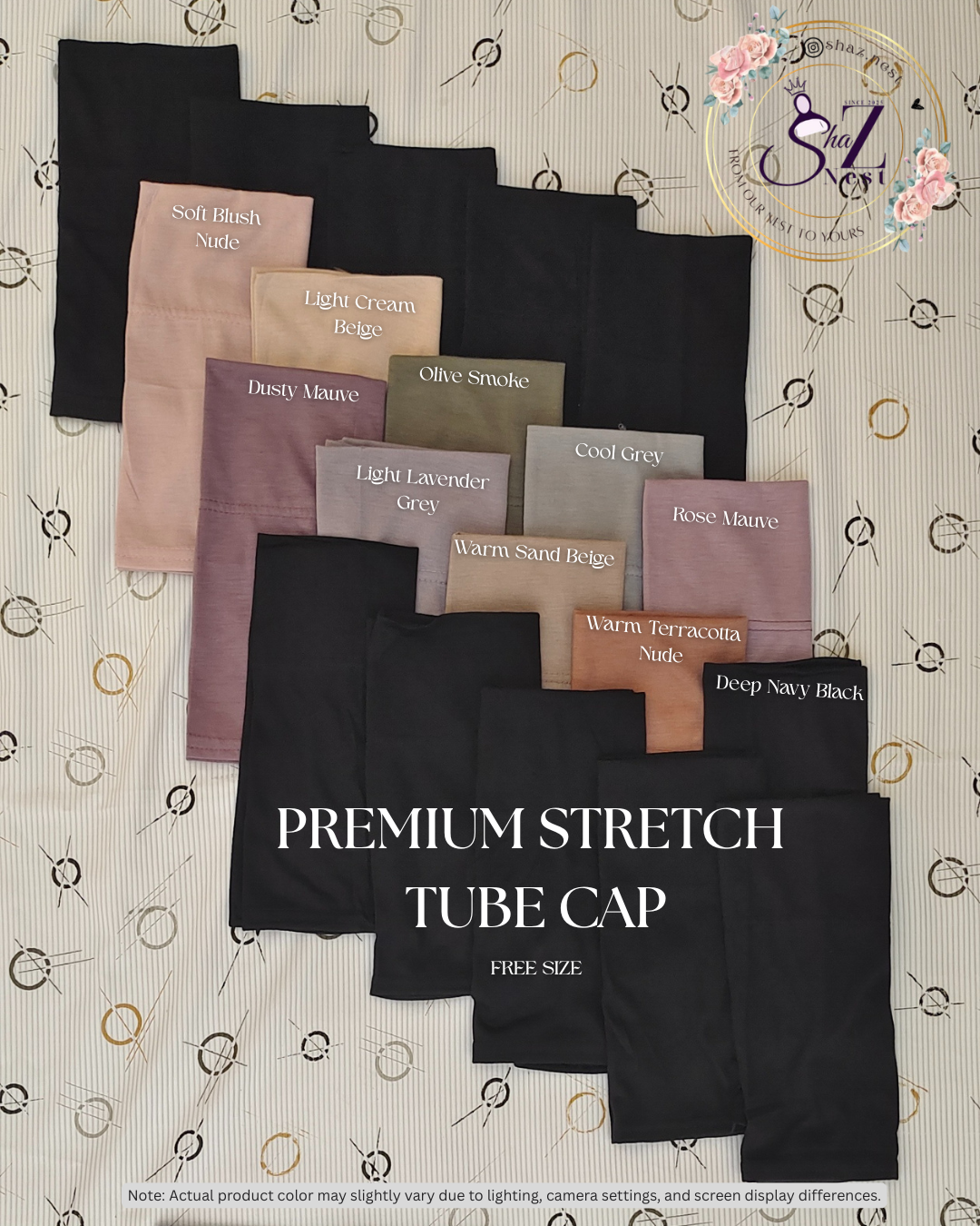 Premium Stretch Tube Hijab Cap – Free Size | Rose Mauve