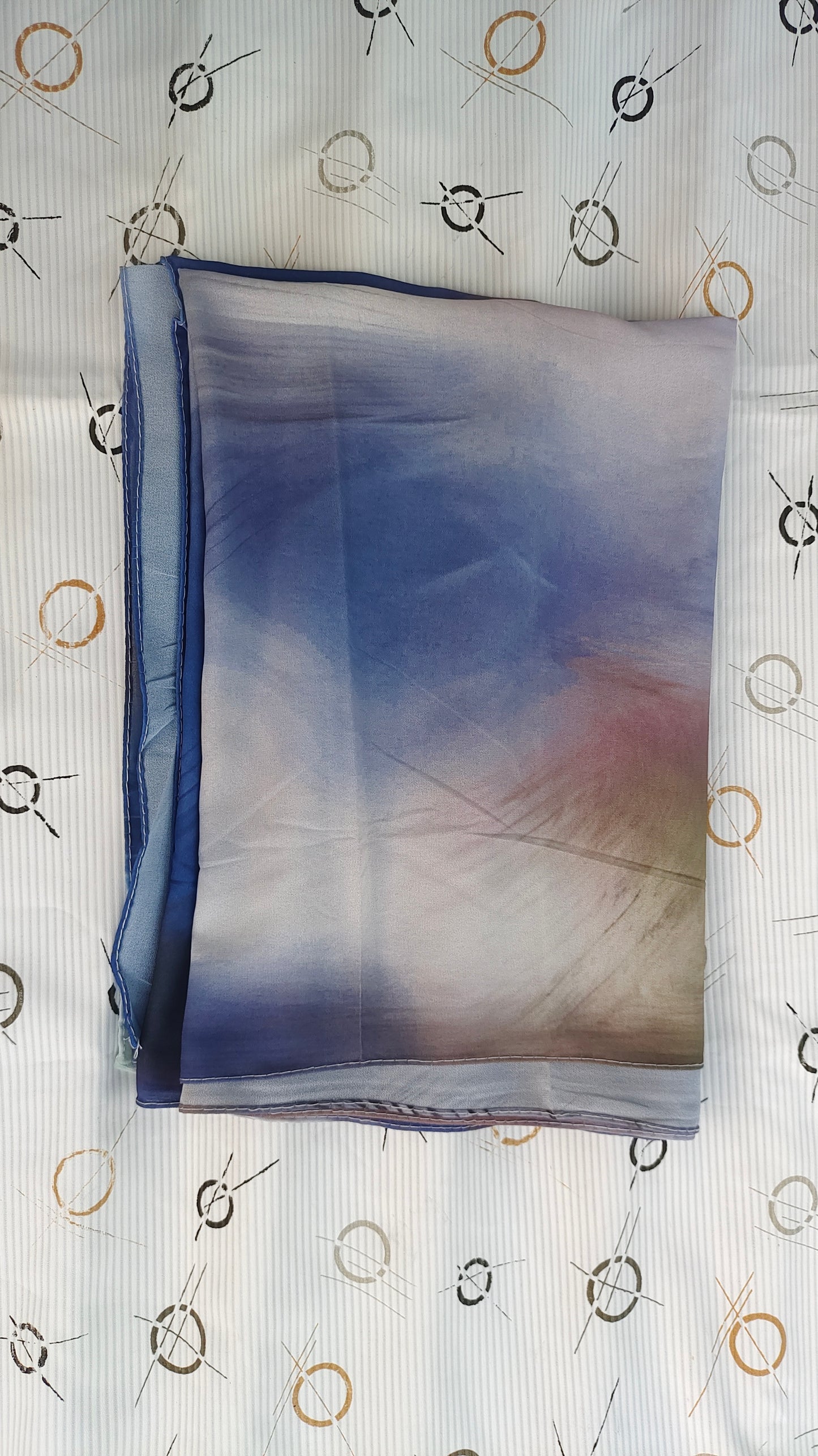 Midnight Blue -  Malaysian Printed Heavy Chiffon Hijab (2m)