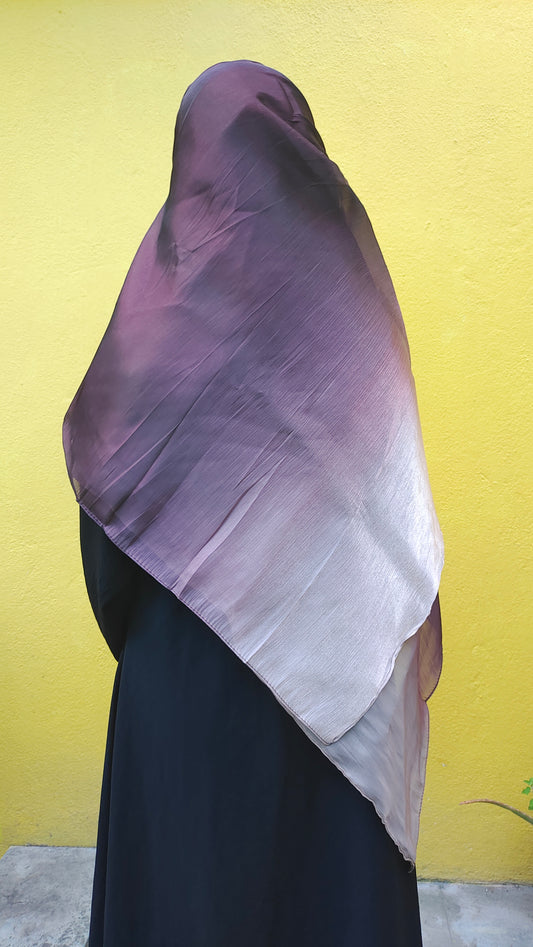 Organza Ombre Hijab – Plum | Lightweight, Elegant & Flowy