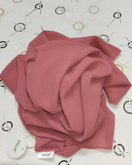 MOJA Malaysian Heavy Chiffon / Georgette Hijab – Pinkish Peach [2m Big Size]