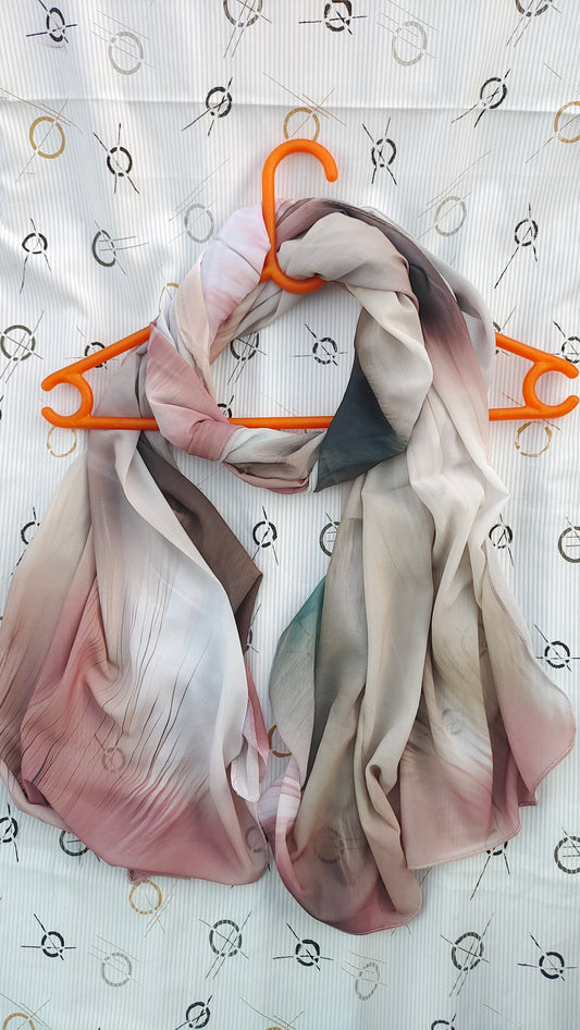 Peach Nude – Malaysian Printed Heavy Chiffon Hijab (2m)