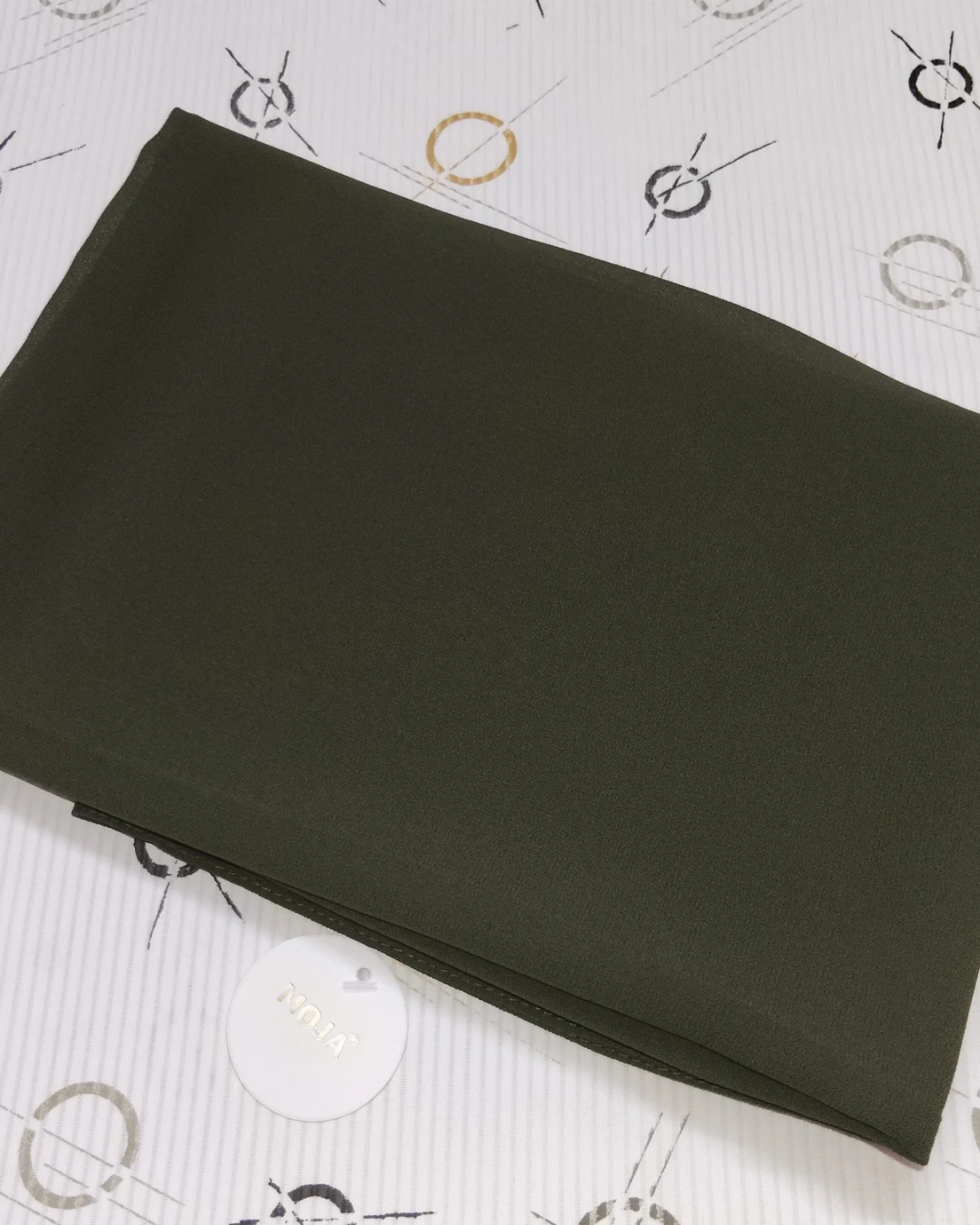 MOJA Malaysian Heavy Chiffon / Georgette Hijab – Dark Olive [2m Big Size]