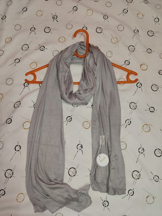 Moja Turkey Jersey Hijab – Pearl Grey  | 186 × 75 cm (1.86 m)