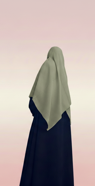 Zera Stretch Cotton Hijab – Olive Green (2m)