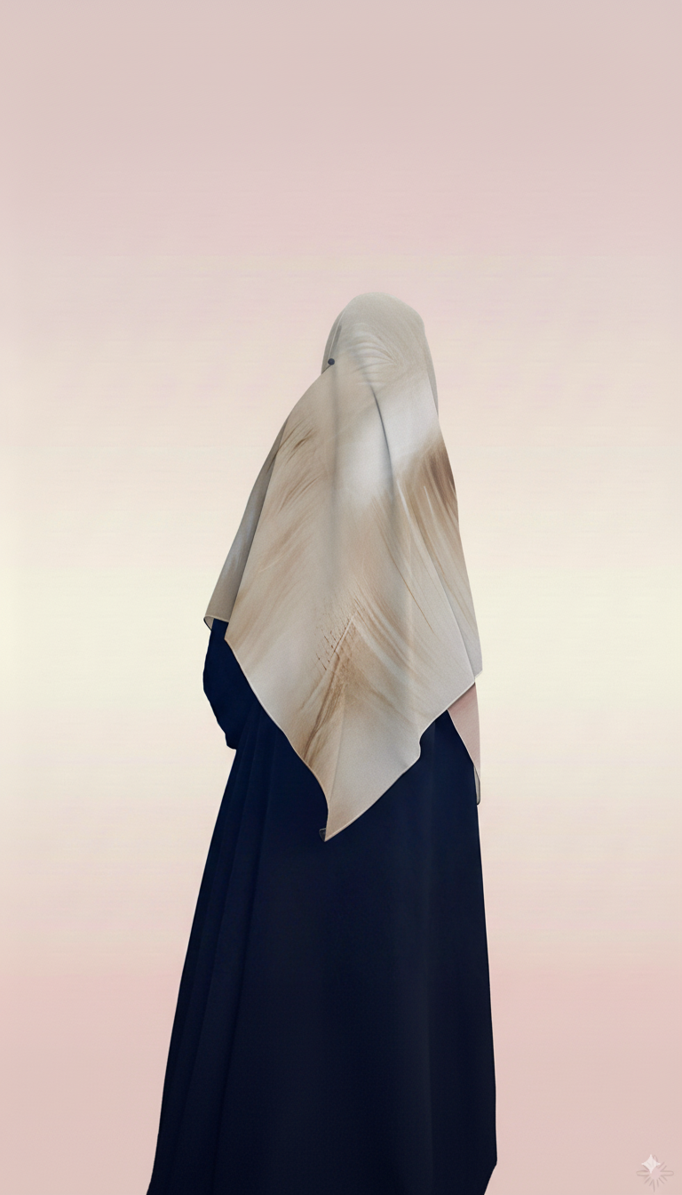 Sand Beige – Malaysian Printed Heavy Chiffon Hijab (2m)