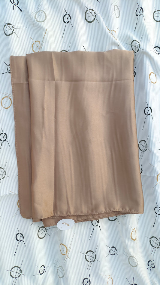 Moja Matte Satin Hijab – Nude Brown (2m)