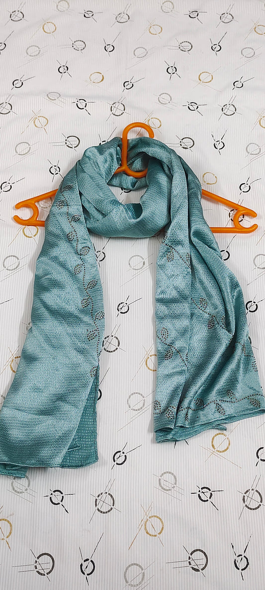 Concept Bubble Satin DMC Hijab ~ Ocean Teal| Soft Satin with Elegant Fall