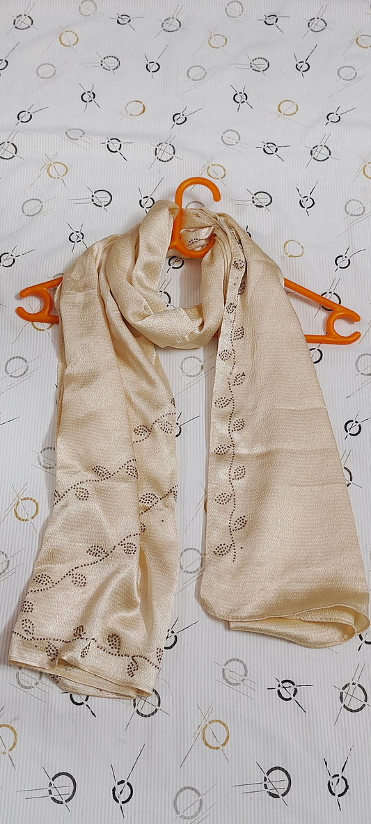 Concept Bubble Satin DMC Hijab ~Ivory Cream | Soft Satin with Elegant Fall