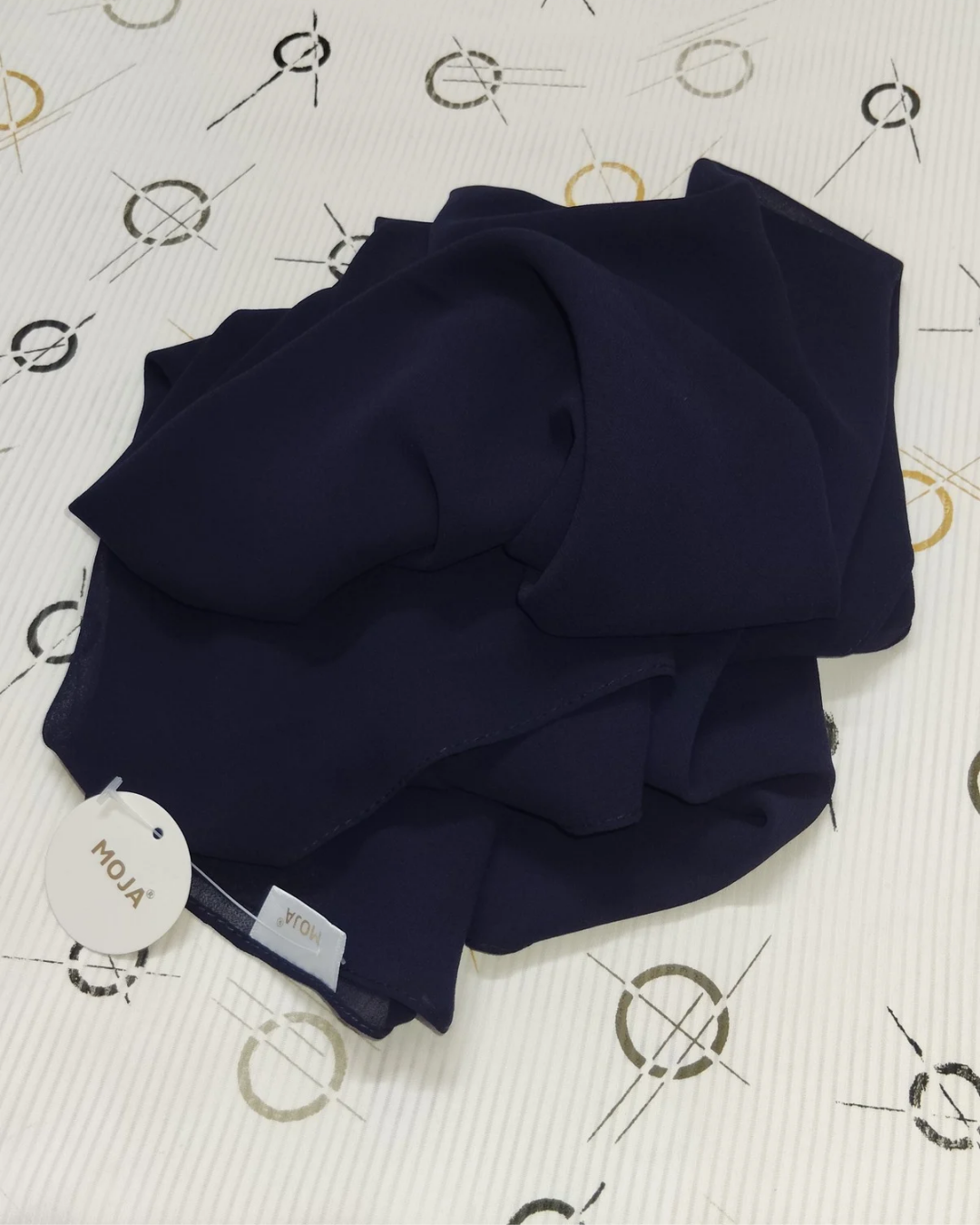 MOJA Malaysian Heavy Chiffon / Georgette Hijab – Dark Navy [2m Big Size]