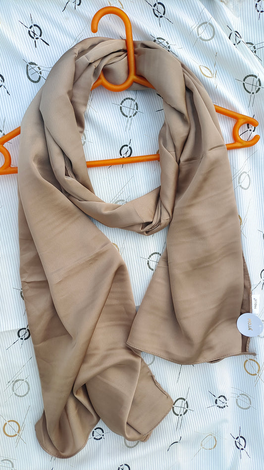 Moja Matte Satin Hijab – Nude Brown (2m)