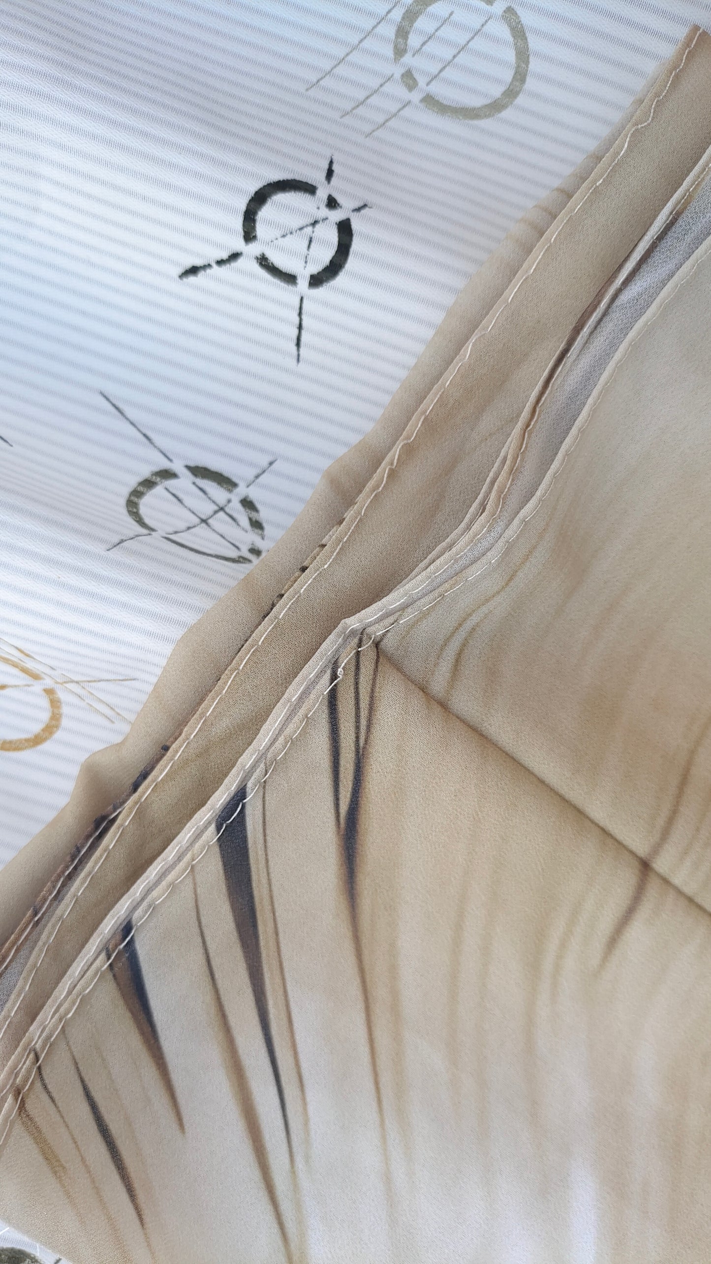 Sand Beige – Malaysian Printed Heavy Chiffon Hijab (2m)