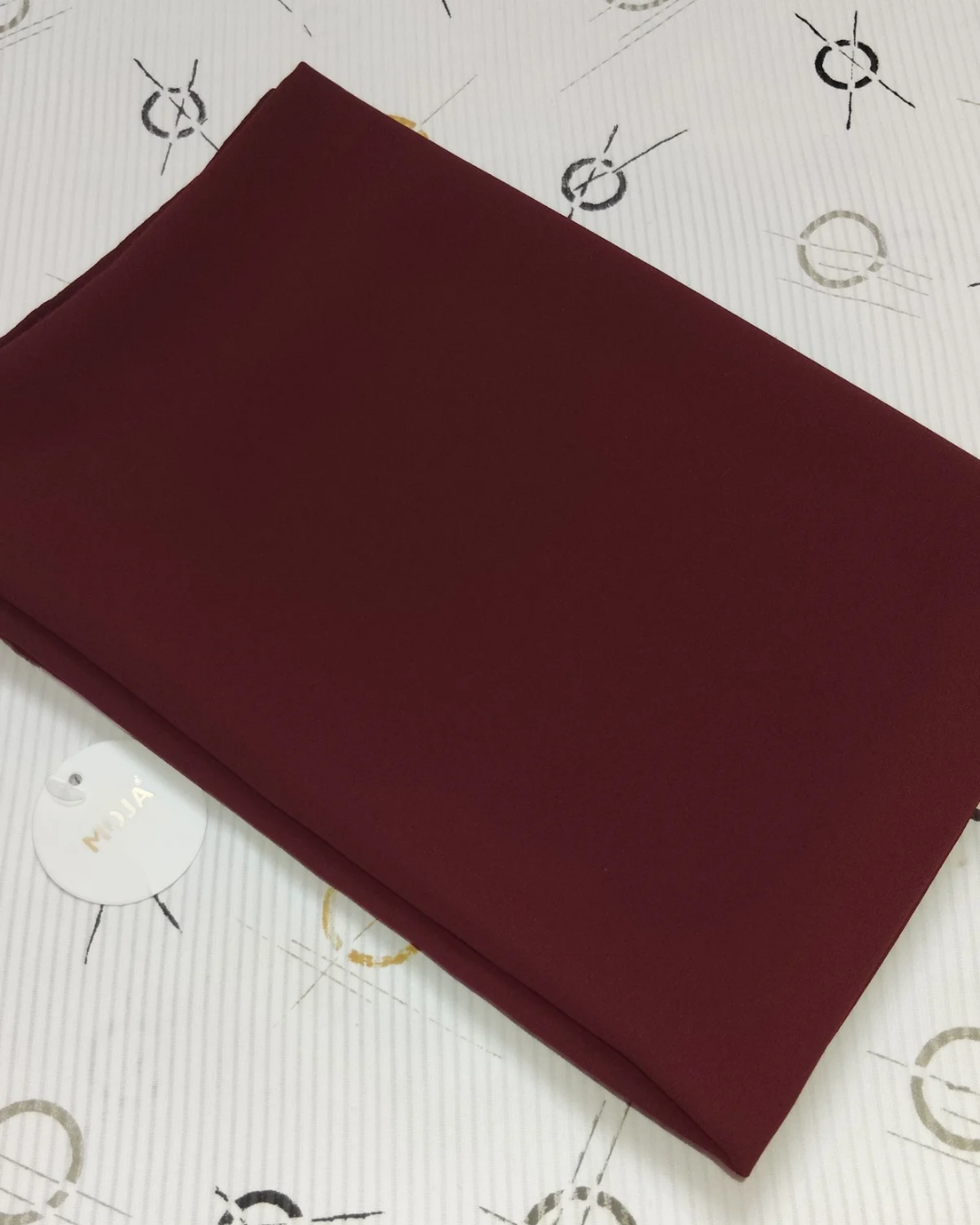 MOJA Malaysian Heavy Chiffon / Georgette Hijab – Dark Maroon [2m Big Size]