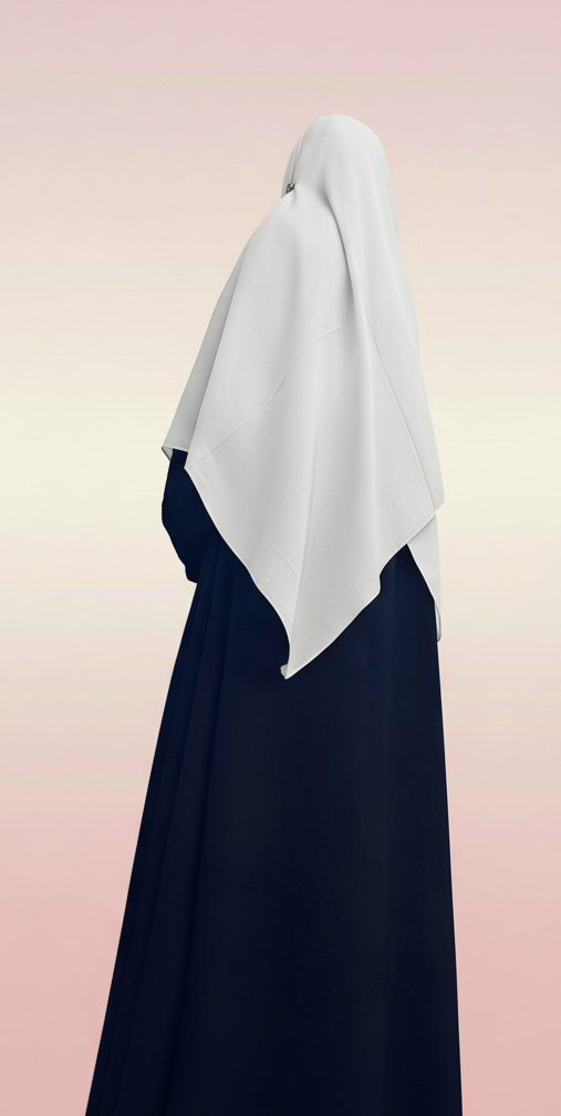 Zera Stretch Cotton Hijab – Pure White (2m)