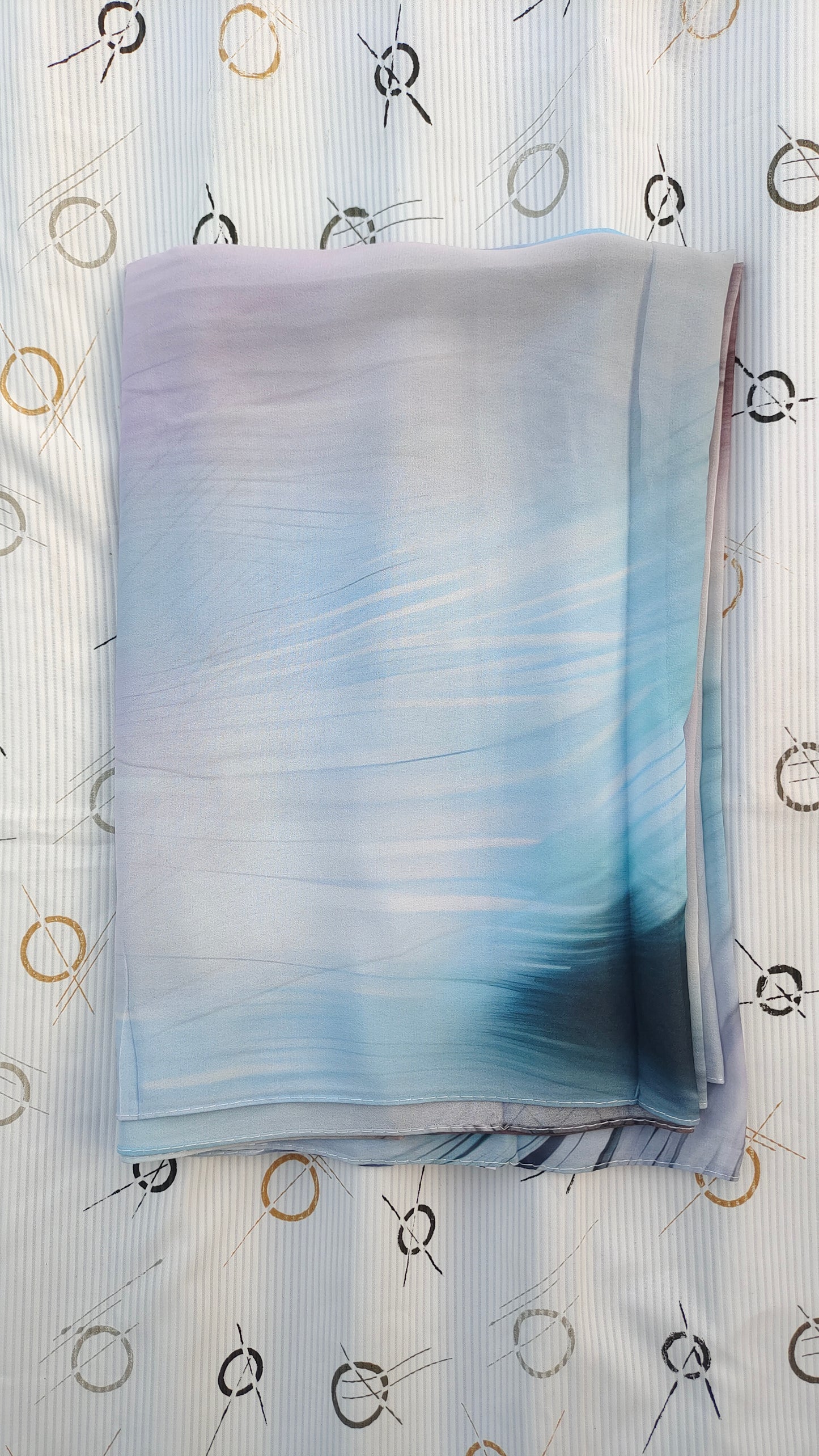 Aqua Sky – Malaysian Printed Heavy Chiffon Hijab (2m)
