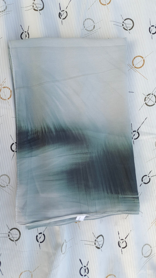 Misty Green – Malaysian Printed Heavy Chiffon Hijab (2m)