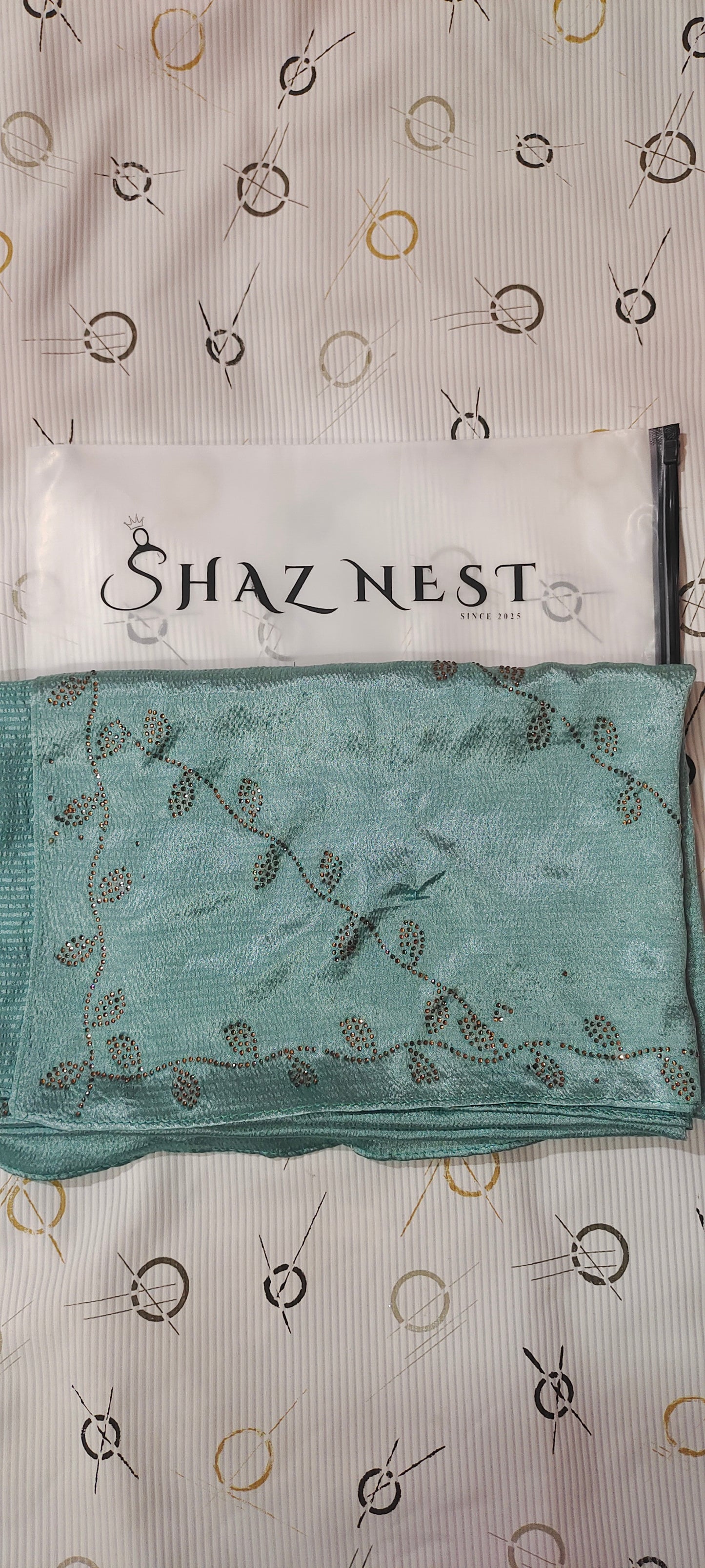 Concept Bubble Satin DMC Hijab ~ Ocean Teal| Soft Satin with Elegant Fall